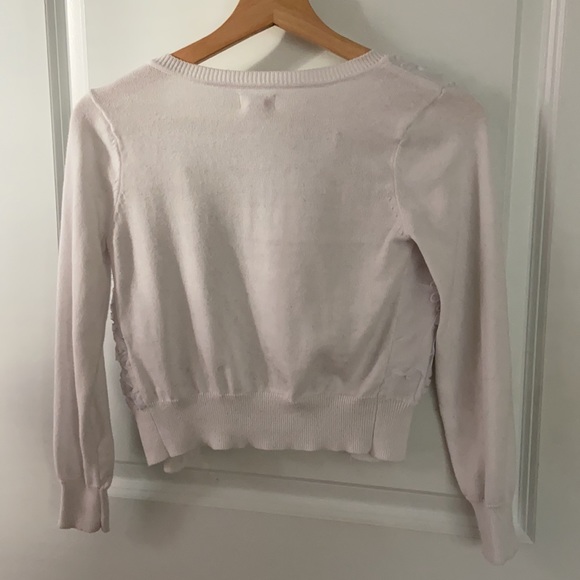 white cropped mesh floral cardigan - Picture 3 of 3